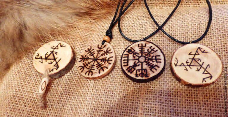 pendant with runes like a talisman of success